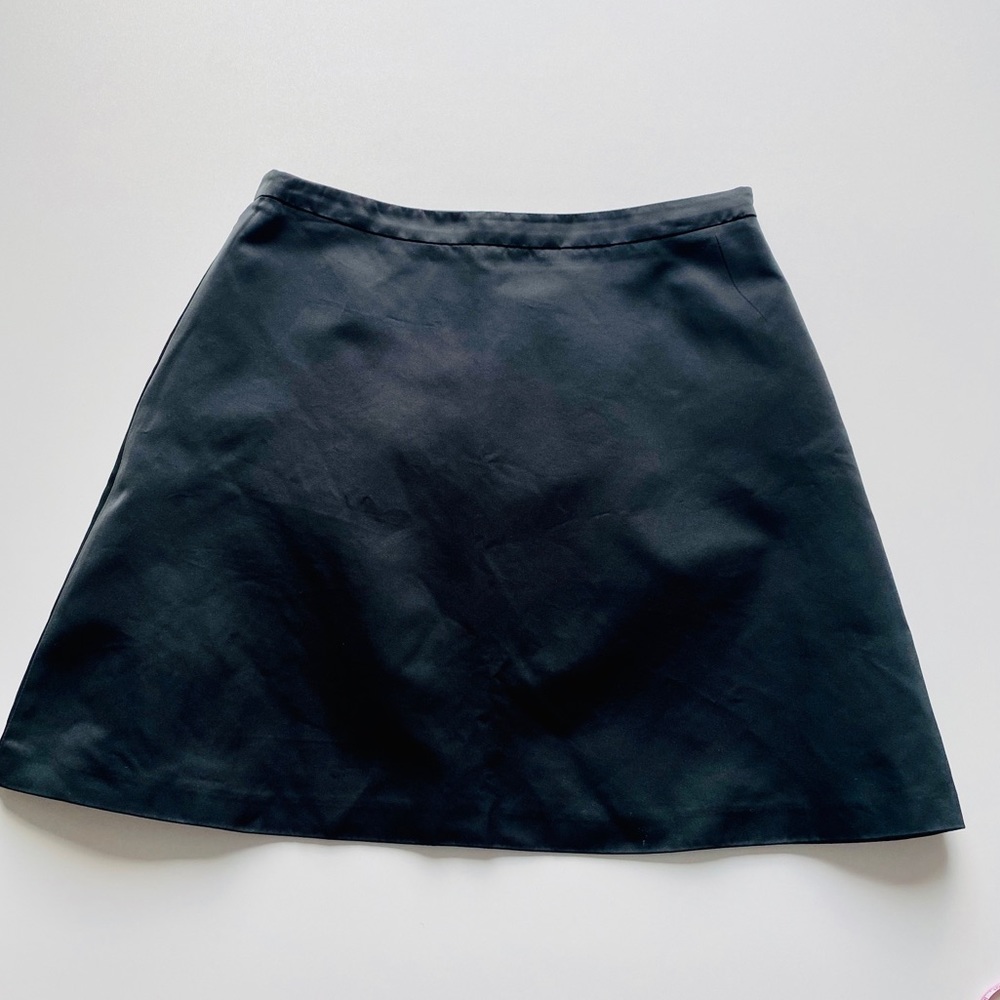 MADEWELL Black silk/leather like skirt sz 4